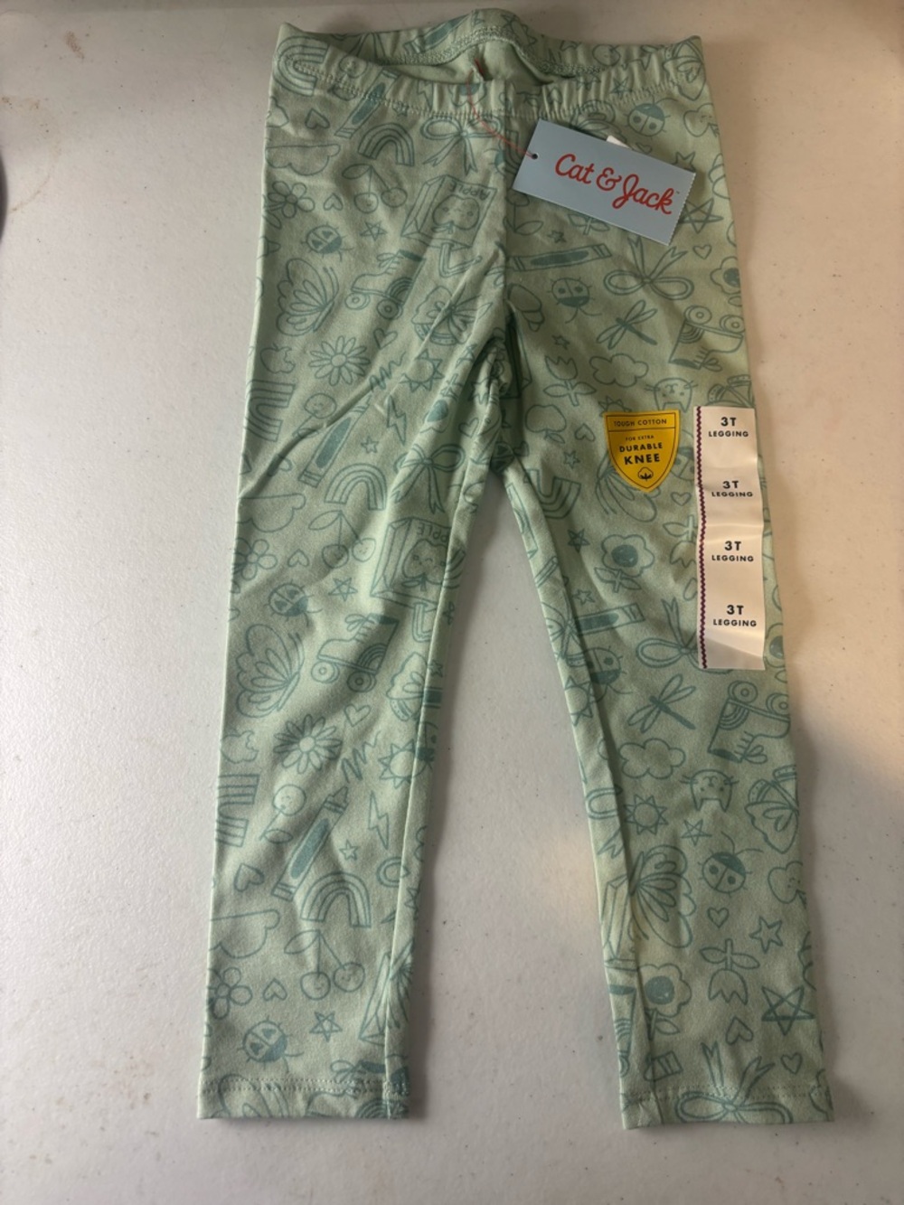 Cat & Jack Mint Green Printed Kids Leggings